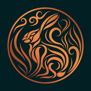 兔标志矢量插画