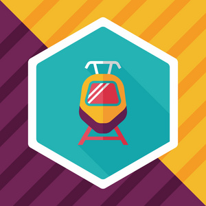 带有长长的影子,eps10 运输火车平面图标照片