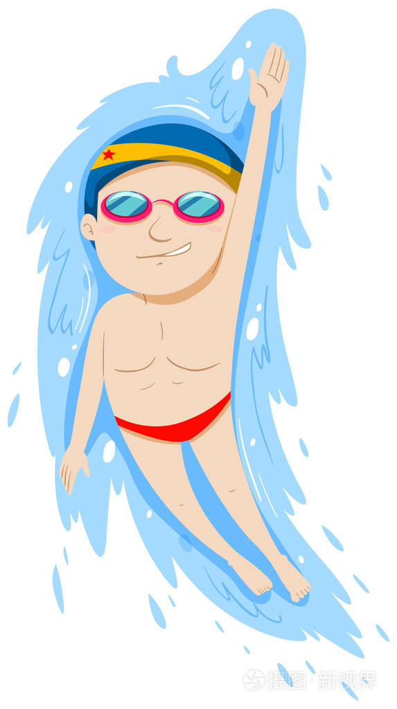 在游泳池里的人插画-正版商用图片1o61wg-摄图新视界