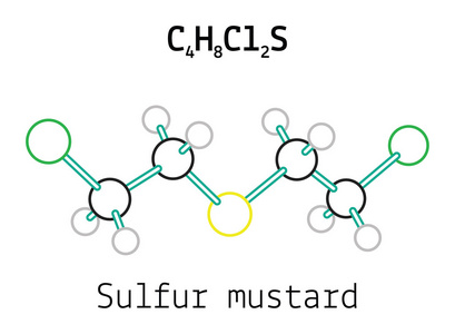 芥子气c4h8cl2s 硫芥分子照片