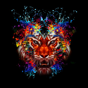 抽象老虎头照片