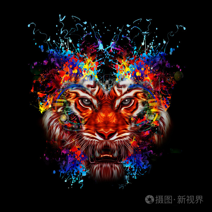 抽象老虎头