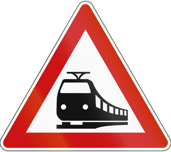 德国路标指示铁路道口图片