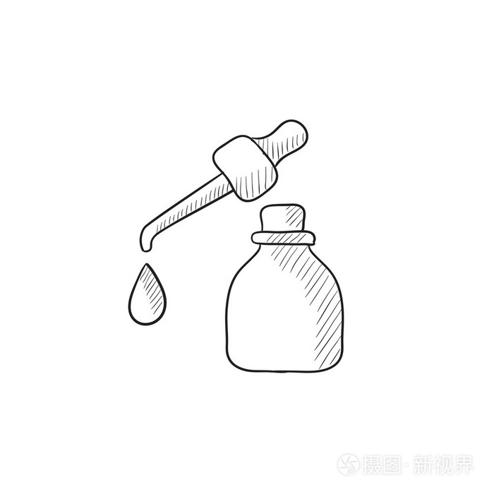 瓶精油和移液管素描图标插画-正版商用图片1o7g0u-摄图新视界