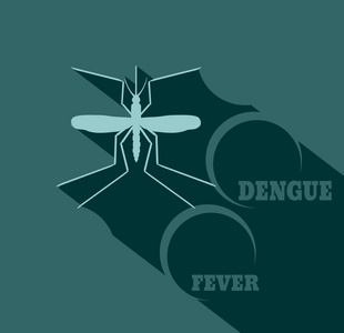 蚊子的剪影平面样式矢量图图片