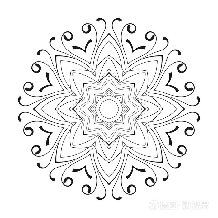 矢量圆形图案的手工绘制的元素