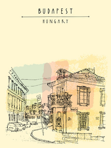 布达佩斯市街角图片