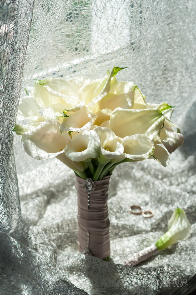 婚礼花束白色马蹄莲沼泽沼泽沼泽海芋水ar