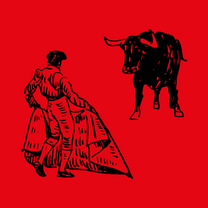 爱的斗牛,斗牛在西班牙插画