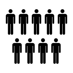 人口人群人们图标人口 队 组 人群 社会 社区图标在矢量图照片