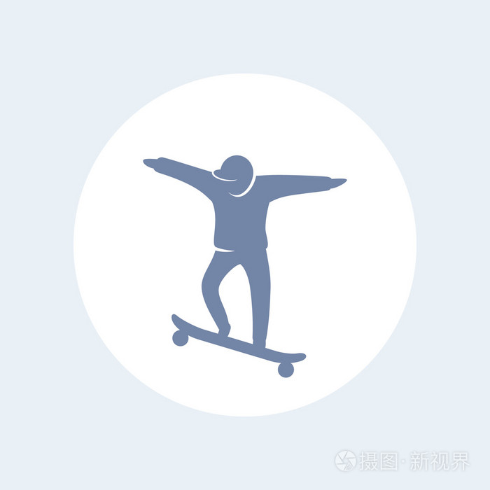 滑板运动图标登上白色矢量图上孤立的滑板矢量剪影