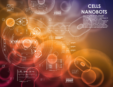 未来界面元素的细胞背景图片
