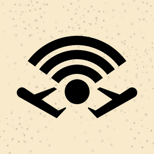 在飞行设计的 wifi 信号连接目标wifi信号图形概念wifi 信号图标wifi