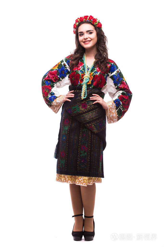 乌克兰民族服饰的女人