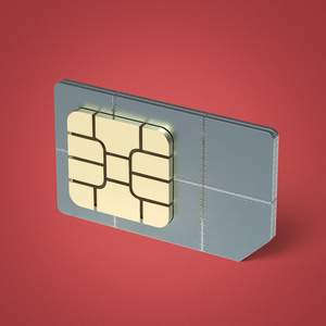 sim卡概念彩色背景上的金微芯片照片