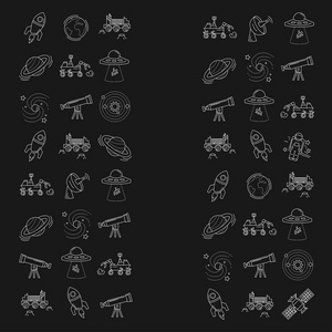 向量集的空间和天文学的图标图片