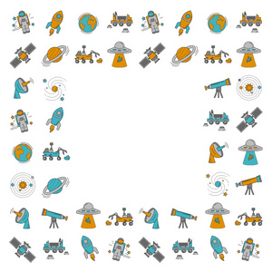 向量集的空间和天文学的图标图片