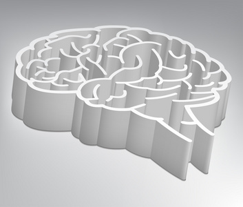 美元形迷宫在大脑的形状的迷宫.矢量图照片