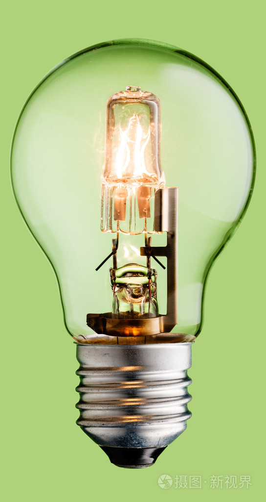 发光的卤素灯泡