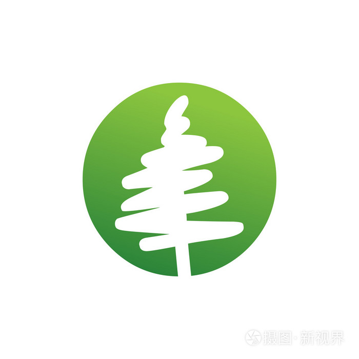 抽象矢量松树象征