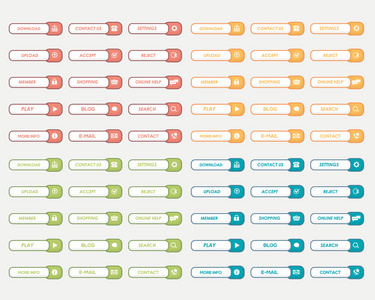 平面游戏风格网站按钮设置设计图片