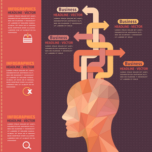 平面图形人头业务概念矢量图形图片