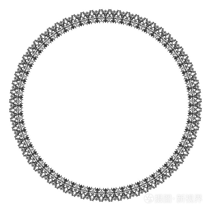 黑色和白色圆花边框架