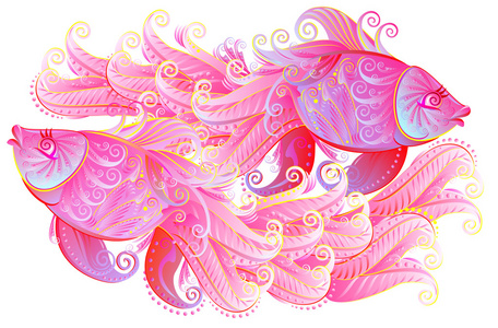 金鱼夫妇在白色图片-金鱼夫妇在白色素材-金鱼夫妇在白色插画-摄图新