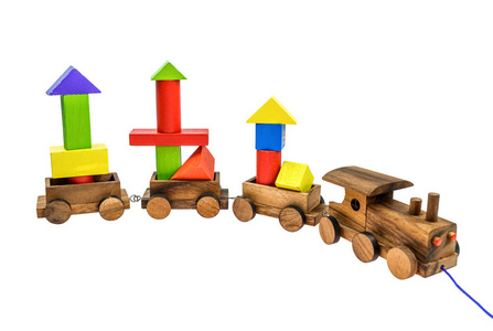 彩色块和玩具火车图片