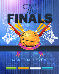 篮球比赛海报模板矢量设计图片