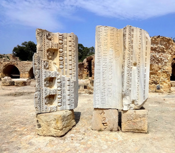 老迦太基遗址在突尼斯.古代迦太基文明的首都城市的废墟.