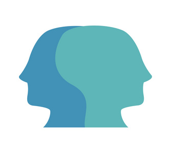 人类的头部形状社交媒体和网络概念. 人类头部图标. 矢量图照片