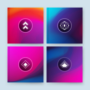 明亮的 a4 宣传册标题表集.创意图图标.抽象的成分.