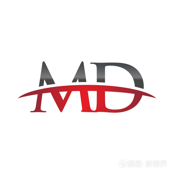 首字母md红色耐克标志耐克标志