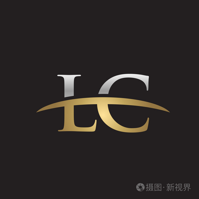 首字母lc 金银耐克标志旋风logo 黑色背景插画 正版商用图片1ock3t 摄图新视界 首字母lc 金银耐克标志旋风logo 黑色背景插画 正版商用图片1ock3t 摄图新视界