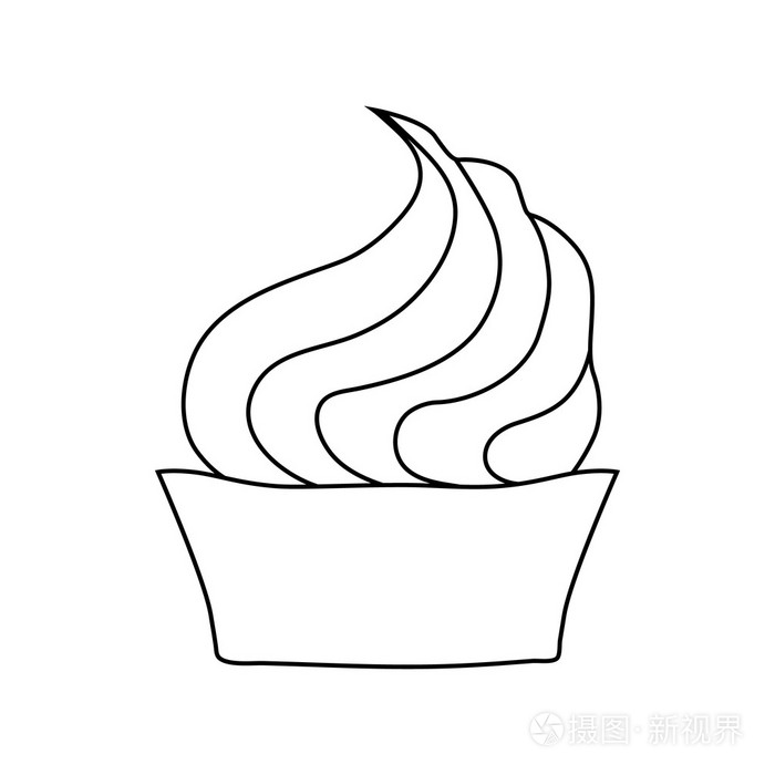 蛋糕奶油中大纲样式的图标插画-正版商用图片1ocmg5-摄图新视界