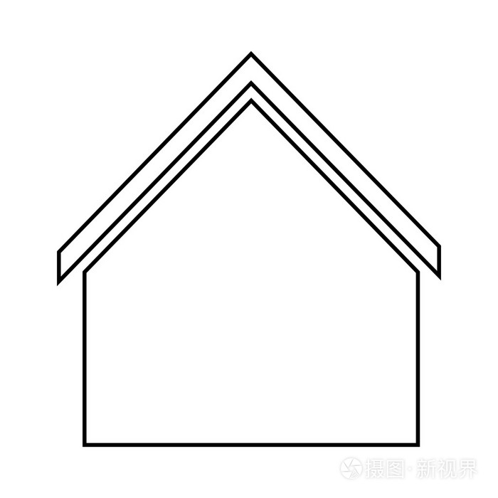 家庭成员有屋顶的房子轮廓设计