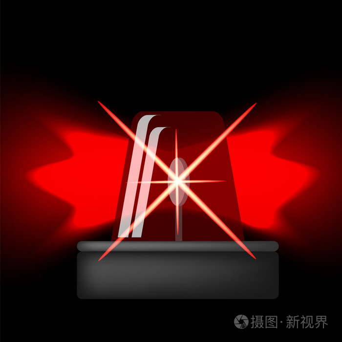 警报图标红色的紧急闪光汽车报警符号