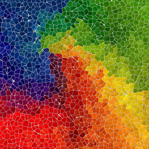 全彩色彩虹光谱旋转与灰色灌浆马赛克图案纹理背景照片