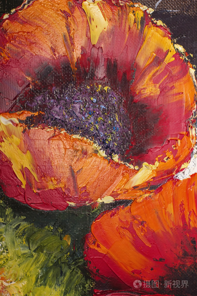 纹理油画鲜花艺术画彩色图像油漆