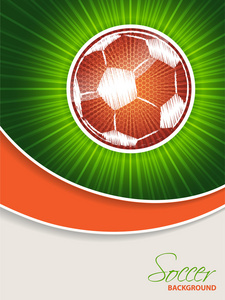 抽象的足球宣传册与橙色的球图片