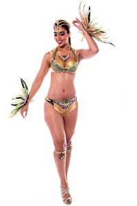 嘉年华服装的女人桑巴舞者图片
