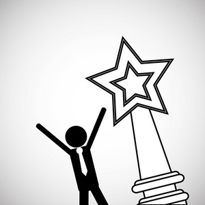 成功的设计获胜者图标平面插画矢量图形