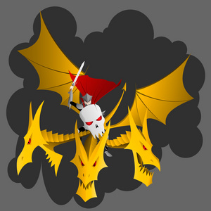 koschey沙皇 koschey 和 zmey gorynych照片