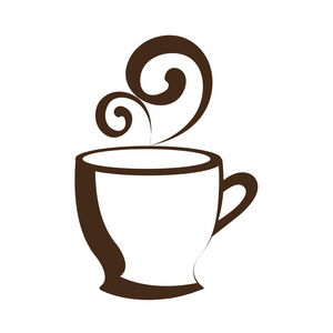 白咖啡杯子,矢量图形插画