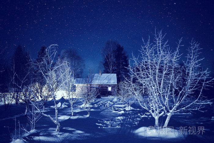 冬天的夜晚景观