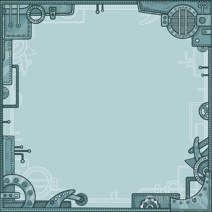 框架从金属细节,铁机构风格蒸汽朋克. 不是吗