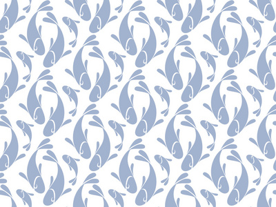 典雅的造型鱼重复图案.矢量图的海照片