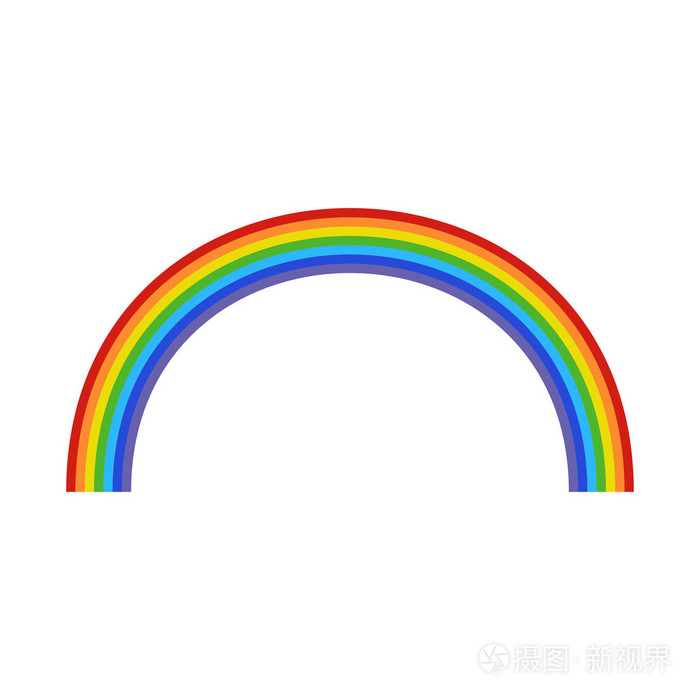 在白色背景上的矢量彩虹