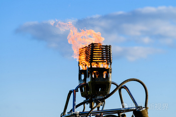 气体燃烧器火到气球特写